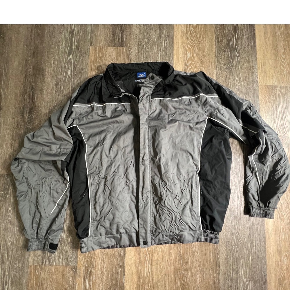 Mizuno Golf Jacket Mens XL Gray Black Impermalite Waterproof Windbreaker 4025